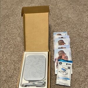 HP Sprocket 2-in-1 Printer in Gray with 3 1/2 packs of Photo Paper